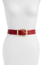 Women's Salvatore Ferragamo Ceylon Leather Belt - Rosso