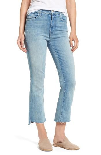 Women's Mother The Insider High Waist Step Hem Crop Bootcut Jeans - Blue