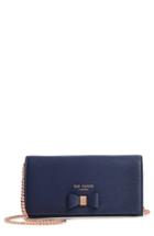 Women's Ted Baker London Abriana Bow Matinee Wallet On A Chain - Blue