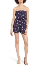 Women's Soprano Strapless Tie Back Romper, Size - Blue