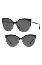 Women's Burberry Heritage 55mm Cat Eye Sunglasses - Gold/ Black Solid