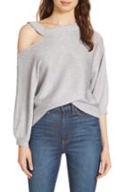 Women's Alice + Olivia Annita Slit Neck Cold Shoulder Sweater - Purple