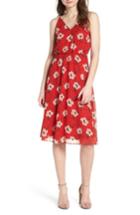 Women's Soprano Floral Blouson Midi Dress - Red