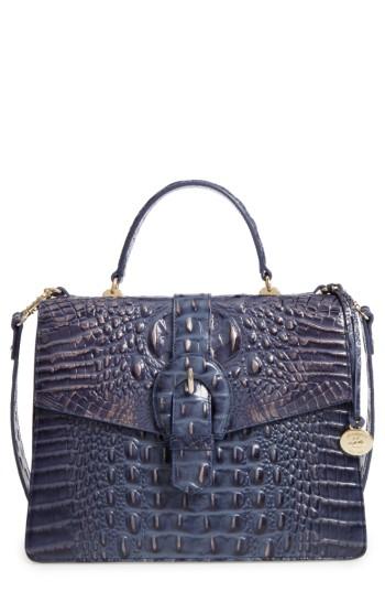 Brahmin Melbourne Gabriella Embossed Leather Satchel - Blue