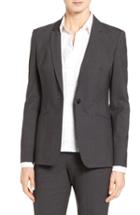 Petite Women's Boss Jabina Tropical Stretch Wool Jacket P - Grey