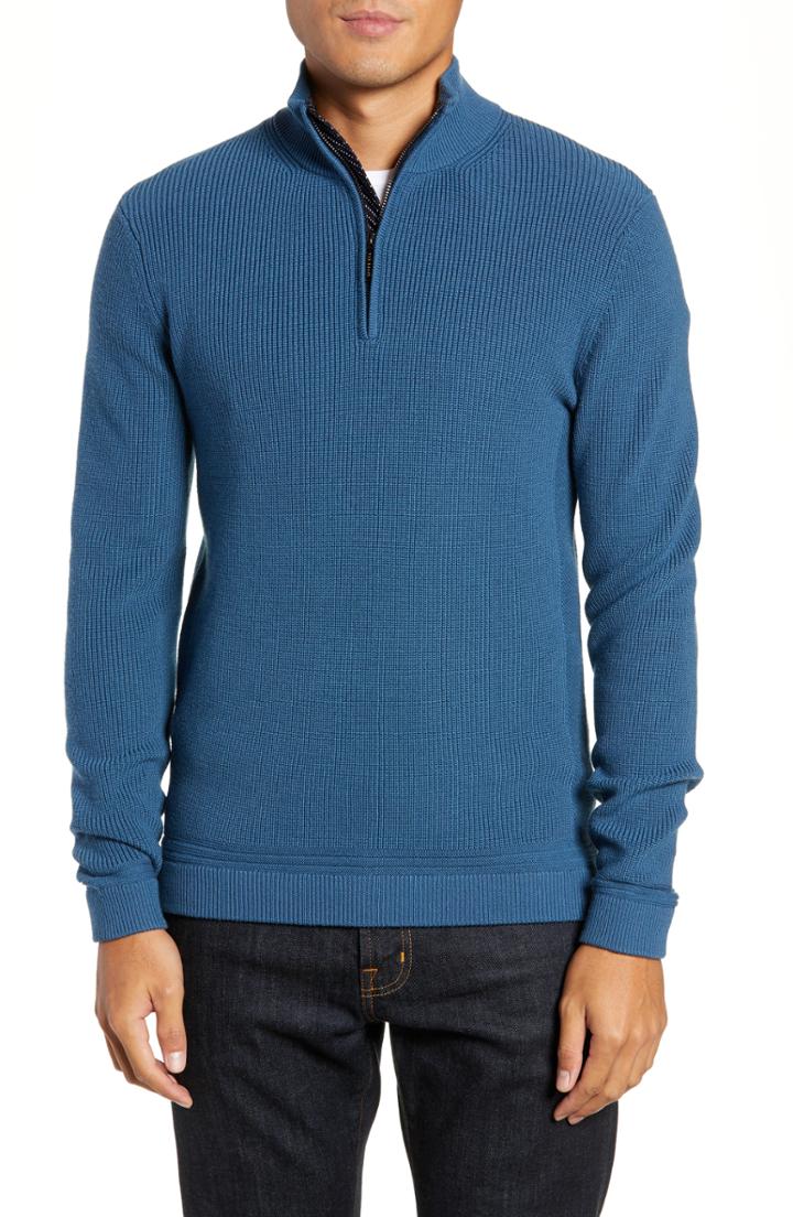 Men's Ted Baker London Lohas Half-zip Pullover (m) - Blue