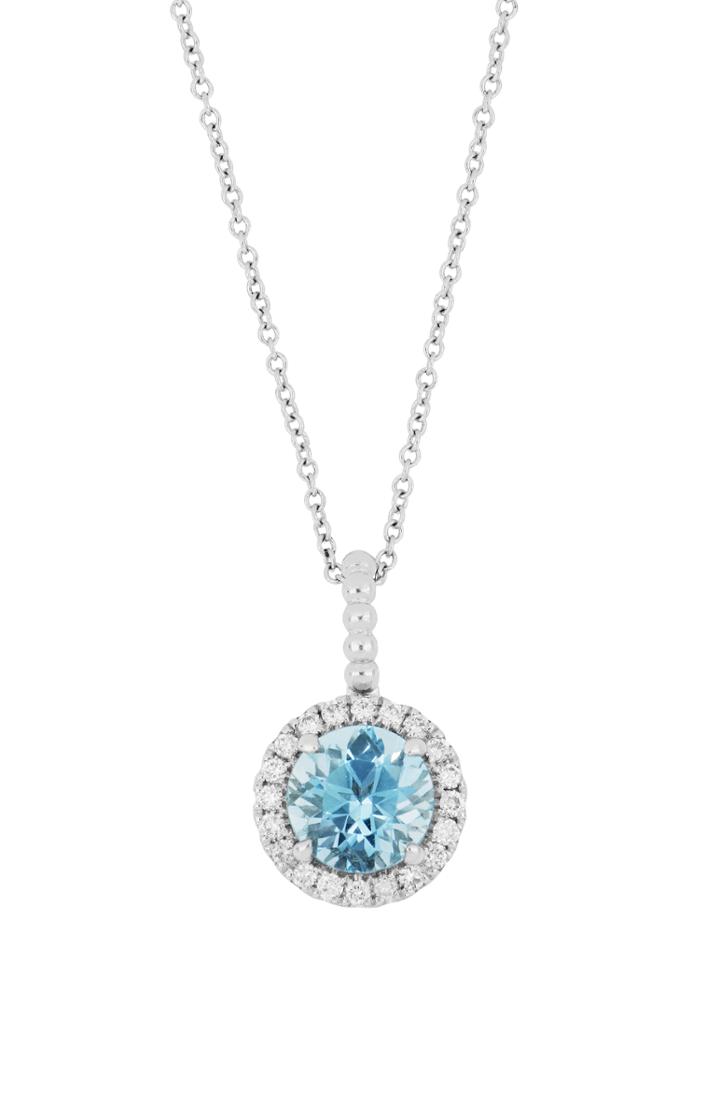 Women's Bony Levy Diamond & Aquamarine Pendant Necklace (nordstrom Exclusive)