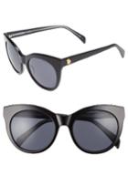 Women's Draper James 52mm Round Cat Eye Sunglasses - Black