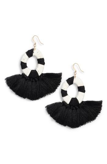 Women's Bp. Fabric Wrapped Fringe Earrings