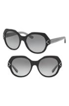 Women's Tory Burch 53mm Gradient Geometric Sunglasses - Black/ Silver