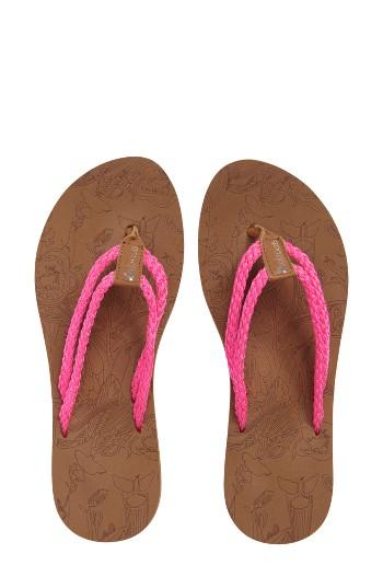 Women's Sakroots Bailen Flip Flop M - Pink