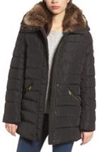 Women's Michael Michael Kors Hooded Coat With Faux Fur Trim