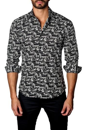 Men's Jared Lang Trim Fit Sedans Sport Shirt, Size - Black