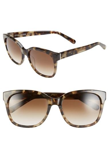 Women's Bobbi Brown 'the Gretta' 56mm Colorblock Sunglasses - Khaki/ Tortoise