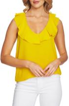 Women's Cece V-neck Ruffled Blouse - Yellow