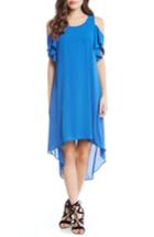 Women's Karen Kane Cold Shoulder High/low Dress - Blue