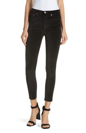 Women's Rag & Bone/jean High Waist Velvet Skinny Pants - Black