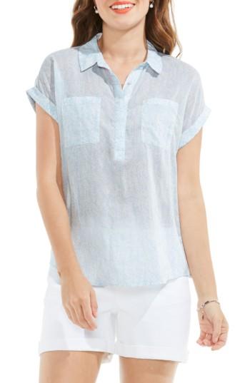 Women's Two By Vince Camuto Cascading Petals Shirt - Blue