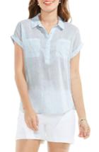 Women's Two By Vince Camuto Cascading Petals Shirt - Blue