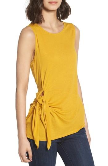 Women's Trouve Side Tie Knit Top - Yellow