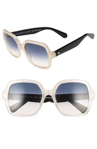 Women's Kate Spade New York 'katels' 54mm Sunglasses - Opal/ Gold Glitter