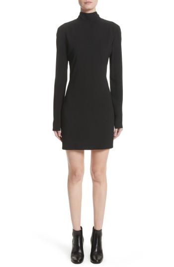Women's Saint Laurent Open Back Mini Dress Us / 40 Fr - Black