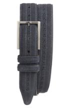 Men's Nordstrom Men's Shop Auburn Suede Belt - Navy Midnight