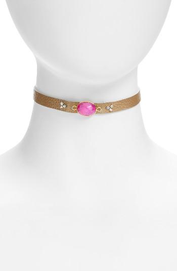 Women's Panacea Stone & Leather Choker