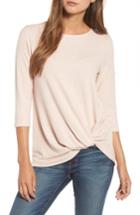 Women's Gibson Twist Front Cozy Fleece Pullover, Size - Pink
