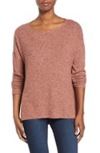 Women's Gibson Cozy Ballet Neck High/low Pullover - Coral