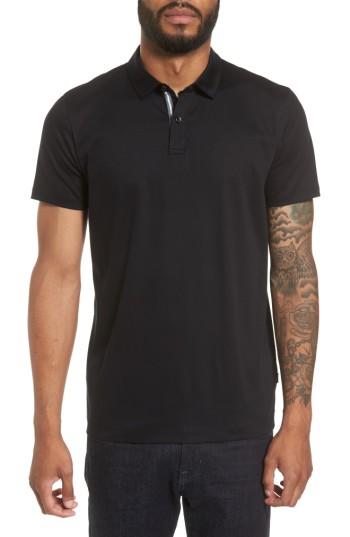 Men's Boss Hugo Boss Press 21 Solid Fit Polo, Size Large - Black