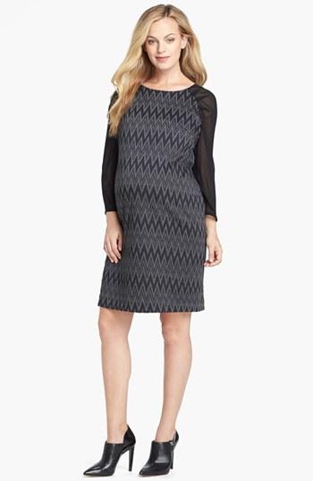 Women's Maternal America Chiffon Sleeve Maternity Dress