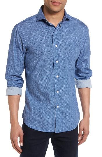 Men's New England Shirt Co. Speck Print Sport Shirt - Blue
