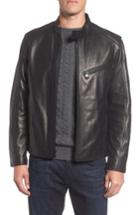 Men's Andrew Marc Gibson Slim Leather Moto Jacket - Black