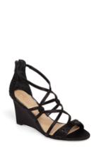 Women's Jewel Badgley Mischka Ally Ii Embellished Wedge Sandal .5 M - Black