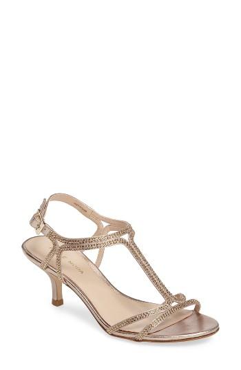 Women's Pelle Moda Abbie 2 T-strap Sandal .5 M - Metallic