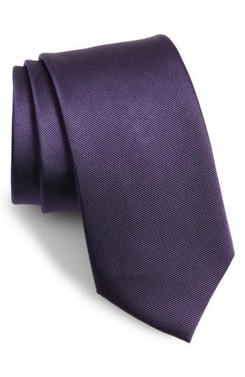 Men's The Tie Bar Solid Silk Tie, Size X-long X-long - Purple