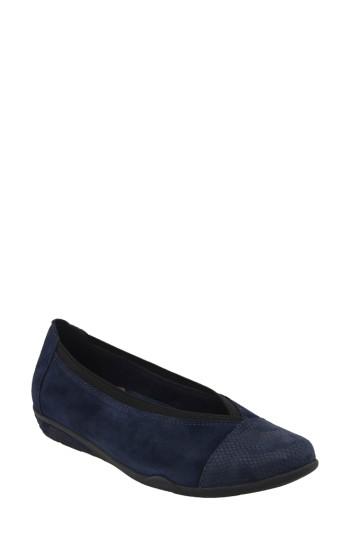 Women's Earth Mara Cap Toe Flat .5 M - Blue