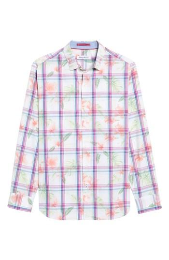 Men's Tommy Bahama Vedado Regular Fit Plaid Sport Shirt, Size - White