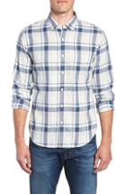 Men's Bonobos Slim Fit Plaid Brushed Twill Sport Shirt, Size R - Grey