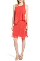 Women's Anne Klein Chiffon Overlay A-line Dress - Red