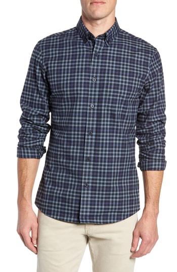 Men's Nordstrom Men's Shop Traditional Fit Gingham Sport Shirt - Black