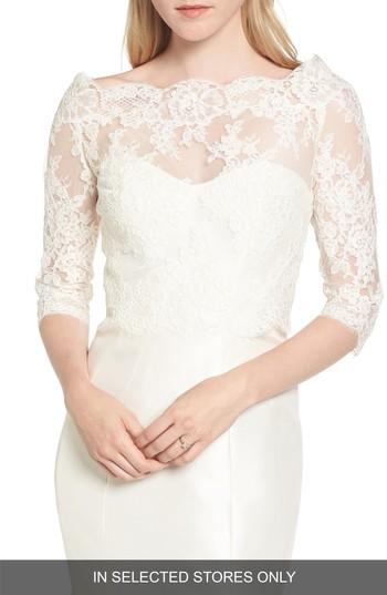 Women's Sareh Nouri Katherine Lace Off The Shoulder Bolero, Size - Ivory