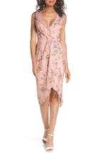 Women's Cooper St Fiorella Floral Draped Sheath Dress - Pink