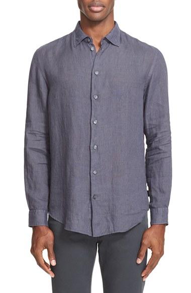 Men's Armani Collezioni Trim Fit Linen Sport Shirt