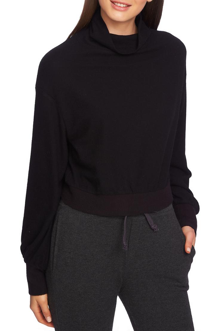 Women's 1.state Scrunch Neck Crop Top, Size - Black