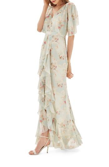 Women's Topshop Bride Cascade Gown Us (fits Like 2-4) - Blue