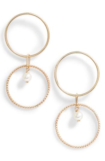 Women's Poppy Finch Pearl Double Hoop Earrings