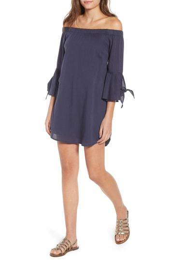 Women's O'neill Clady Off The Shoulder Tie Cuff Dress - Blue