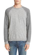 Men's Rag & Bone Colorblock Raglan Sleeve Sweatshirt, Size - Grey